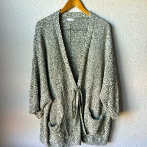 PURE JILL Oversized Cardigan Olive green and White One Size XXL
